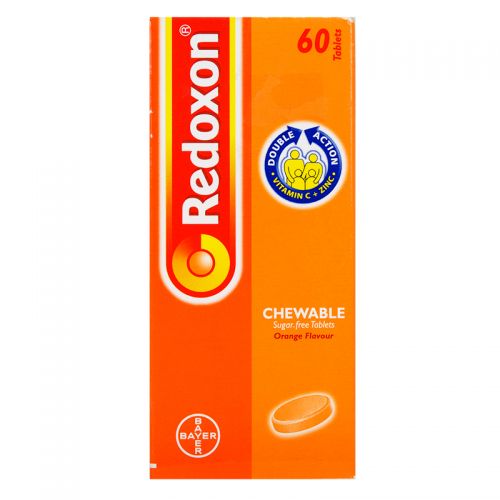 Bayer Redoxon Chewable Orange Flavour Double Action Vitamin C + Zinc - 60 Tablets